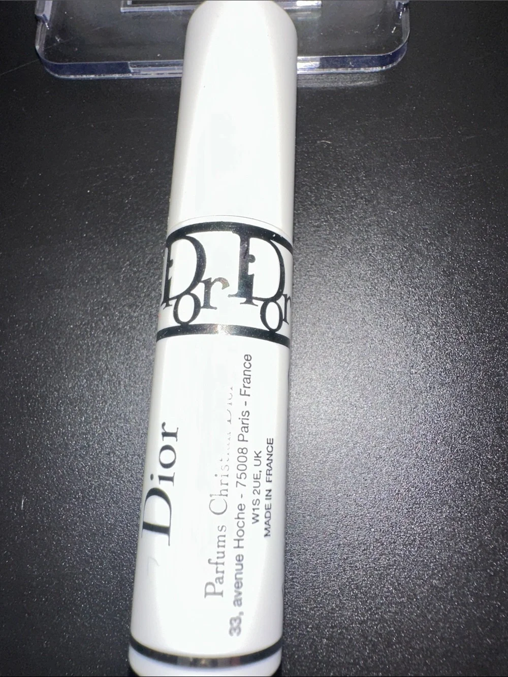 Dior White Drawstring Pouch w Gold Logo and 3D Base Serum Mascara